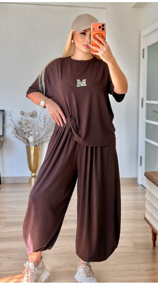 Kahve şalvar  takım