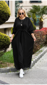 YIKAMALI ELBISE SİYAH