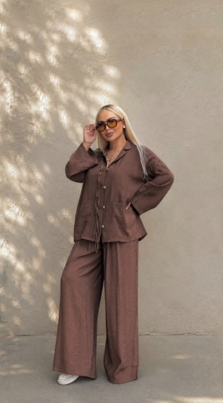 Zara Tensel Takım Kahverengi