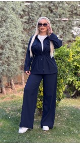 FERMUARLI İKİLİ TAKIM LACİVERT