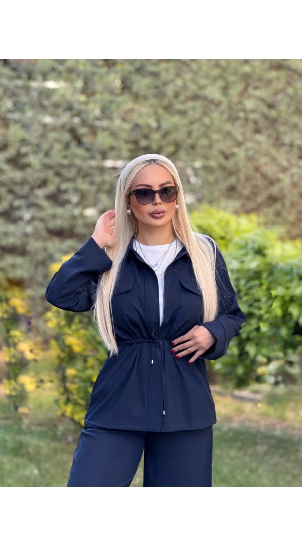 FERMUARLI İKİLİ TAKIM LACİVERT