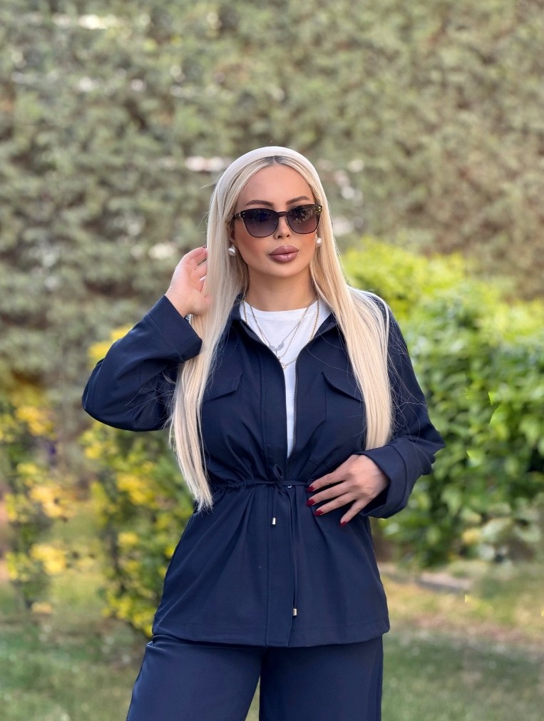 FERMUARLI İKİLİ TAKIM LACİVERT