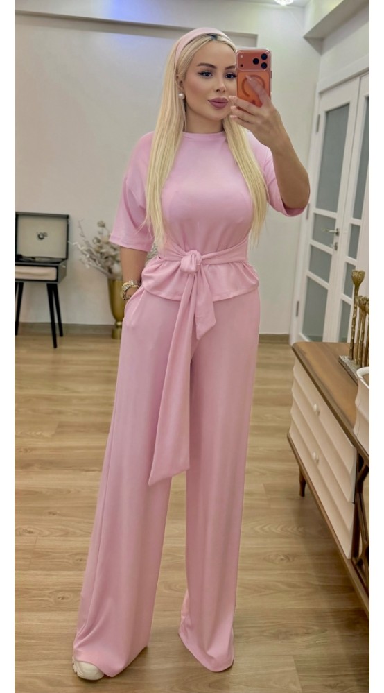 Bağlamalı modal takım pembe Bağlamalı modal takım pembe