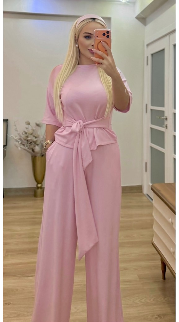 Bağlamalı modal takım pembe Bağlamalı modal takım pembe