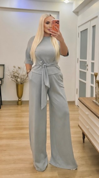 Bağlamalı modal takım Gri